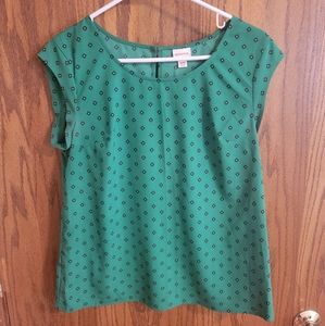 Green floral blouse size medium